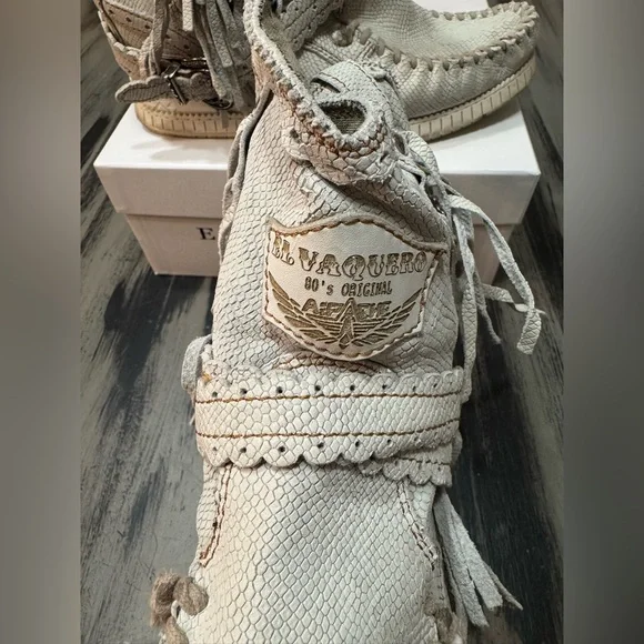 El Vaquero Italy Arya Kalahari Krust Women’s Wedge Moccasin Boots Size 40 - Picture 11 of 16